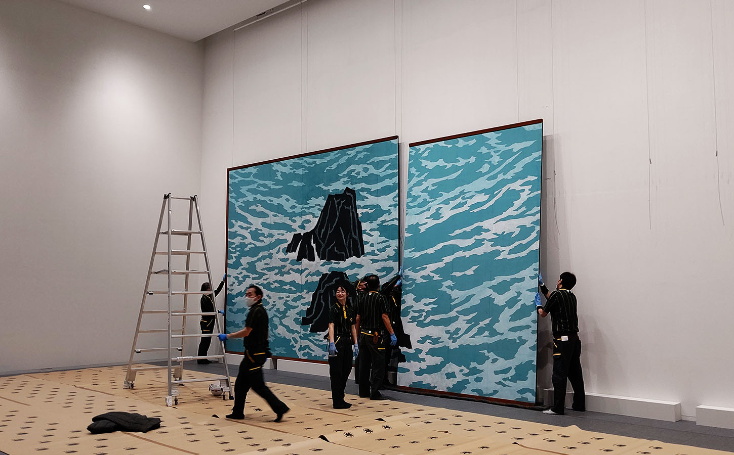 東山魁夷 灕江月明 神戸市立博物館開館記念1982年陶板画 額:38x31 